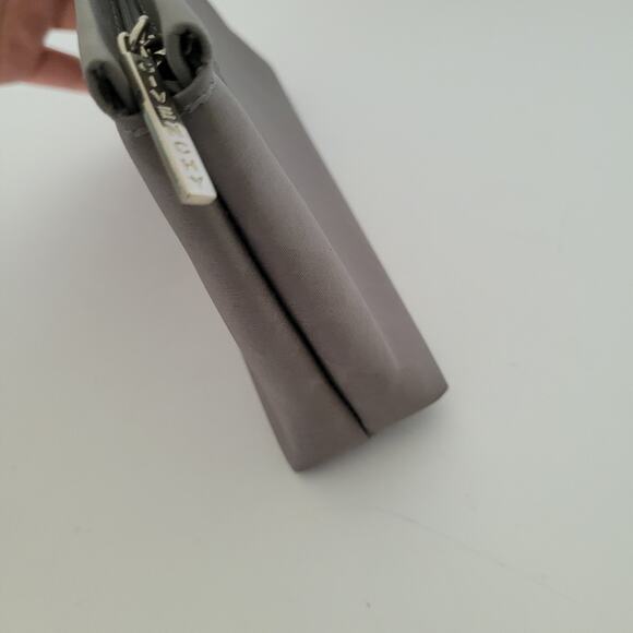 Givenchy Cosmetic Bag Pouch Gray Zip Logo Nylon Small Reighstones Logo Pouch - Picture 5 of 12